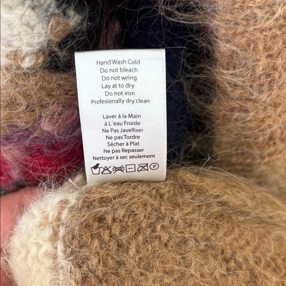 Anthropologie Moulinette Soeurs Colorful Zigzag Alpaca/Wool Cardigan Size M/L - Picture 9 of 10